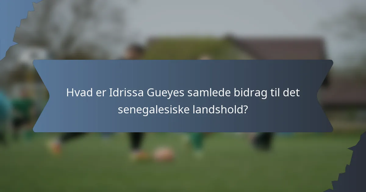 Hvad er Idrissa Gueyes samlede bidrag til det senegalesiske landshold?