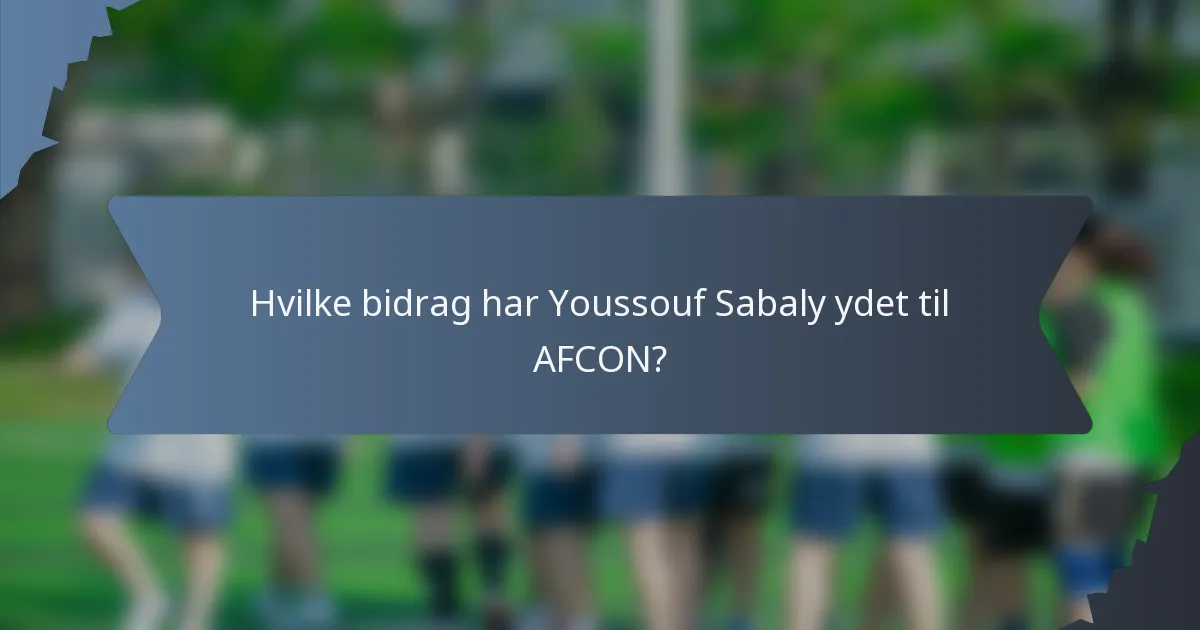 Hvilke bidrag har Youssouf Sabaly ydet til AFCON?