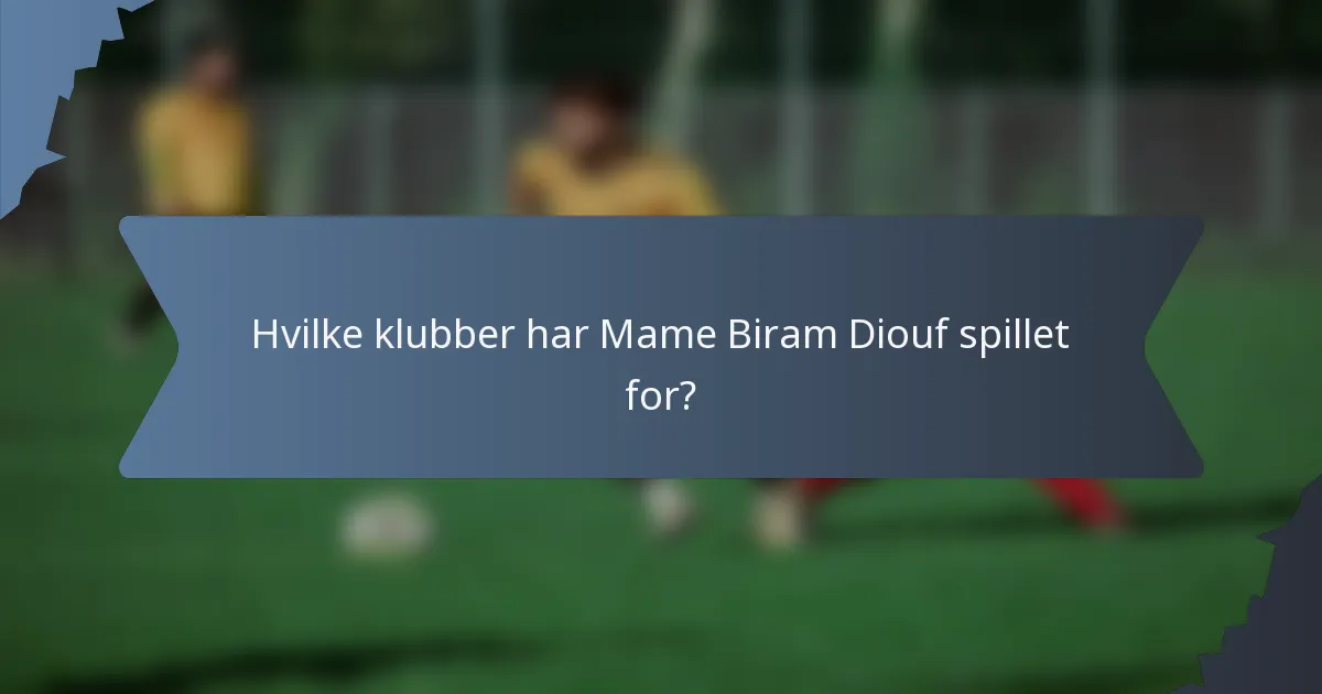 Hvilke klubber har Mame Biram Diouf spillet for?