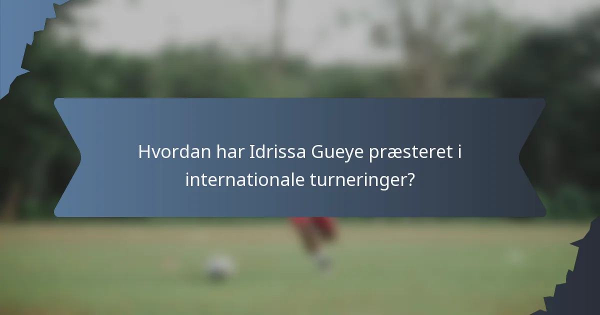 Hvordan har Idrissa Gueye præsteret i internationale turneringer?